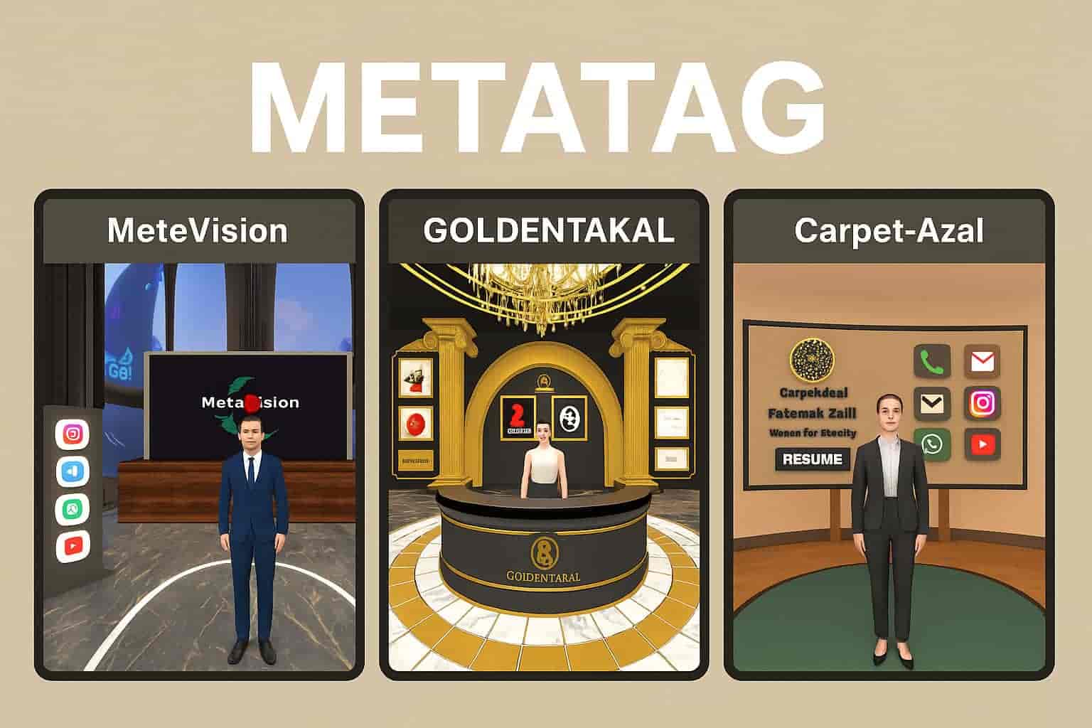 کارت ویزیت متاورسی, MetaTag AlfaNova, متاتگ, کارت ویزیت دیجیتال, متاورس ایران, آلفانوا, شرکت آکام, برندینگ در متاورس, کارت ویزیت هوشمند, هویت دیجیتال, آواتار سه‌بعدی, فضای واقعیت افزوده, تجربه تعاملی, مارکتینگ متاورسی, کارت ویزیت NFC, کارت ویزیت QR, بازاریابی نوین, متاورس برای برندها, دفتر مجازی, فضای متاورسی, ارائه خدمات دیجیتال, کارت دیجیتال ایران, کارت ویزیت حرفه‌ای, معرفی برند در متاورس, ساخت کارت ویزیت 3D