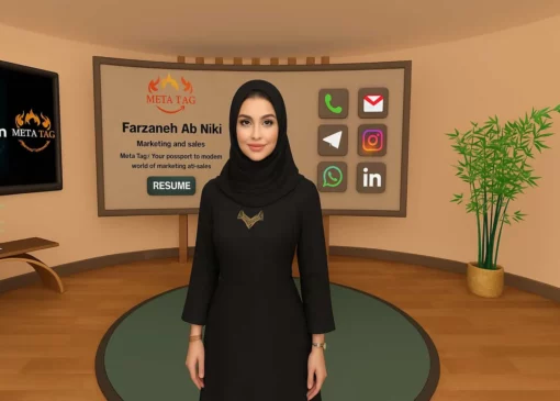 کارت متاتگ, کارت ویزیت متاورسی, بانوان محجبه, متاورس, حضور بانوان در متاورس, آواتار با حجاب, وب 3.0, آلفانوا, شرکت آکام, کارت دیجیتال, متاتگ بانوان, هویت دیجیتال بانوان, کسب‌وکار بانوان, معرفی حرفه‌ای, تعامل مجازی, جلسات متاورسی, رزومه دیجیتال, نمایشگاه متاورسی, امنیت دیجیتال بانوان, پلتفرم بومی متاورس, متاورس اسلامی, حضور حرفه‌ای بانوان, تجارت متاورسی, فناوری بومی, بانوی ایرانی, آینده دیجیتال, سئوی شخصی, کارت با حجاب, تکنولوژی بومی, متاورس زنان, حجاب در متاورس, رزومه متاورسی, معرفی در وب 3.0, کارت ویزیت بانوان, ارتباط امن دیجیتال, ابزار دیجیتال برای بانوان, محیط اختصاصی متاورس, فضای امن مجازی, بانوان در وب 3